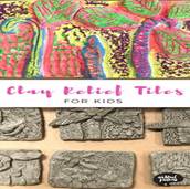 Create gorgeous decorative tiles with air drying clay and a surprising method for adding color. This is a fool-proof project for novice potters. And best of all - no firing required! #sensory #artsandcrafts #kidsart #clay #clayprojects #kidsclayart #airdryclay #kidssculpture